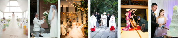 スタイル・会場例(ホテル・ゲストハウス・神社・料亭・レストラン・屋外・国内外リゾートetc.)